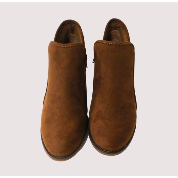 Esprit Hunter Wood Fashion Boots Womens Size 10 Brown Heeled Bootie Faux Suede - Picture 3 of 11